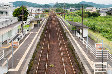 Fototapeta premium Rural Train Station in Kyushu, Japan