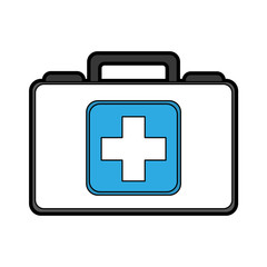 cute blue medical bag cartoon vector graphic design
