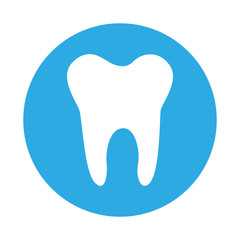 round icon blue cute tooth cartoon vector graphic design