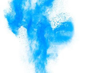 abstract color powder splatted on white background,Freeze motion of color powder explosion 