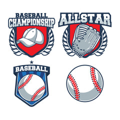 Vector Set Of Baseball Badge Logo