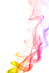 Plakat Colorful smoke isolated on white background