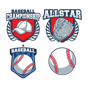 Vector Set Of Baseball Badge Logo