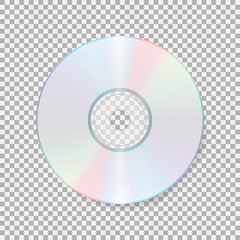 Realistic cd icon. Compact disc isolated on transparent background. CD Vector illustration.