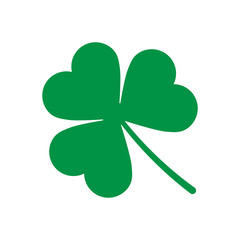 Green Shamrock leave icon isolated