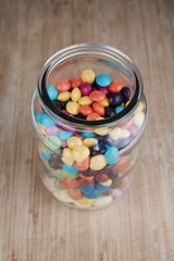 Jar with colorful sweets