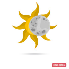 Solar eclipse color flat icon for web and mobile design