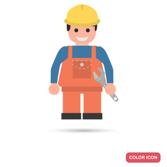 Builder color flat icon for web and mobile design