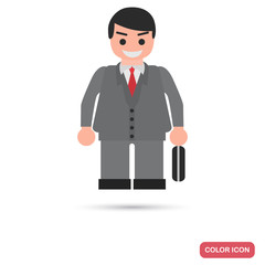 Businessman color flat icon for web and mobile design