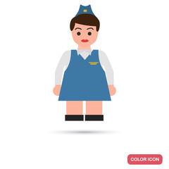 Stewardess color flat icon for web and mobile design