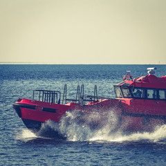 Red pilot boat