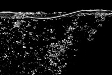 Water surface on a black