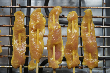 Raw pork sausages for grill.