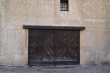 Stare drewniane drzwi. - obrazy, fototapety, plakaty