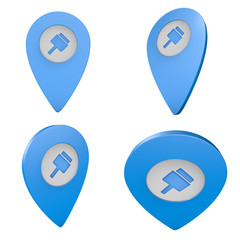 Pinezka GPS lokalizacja na mapie 3D z ikoną