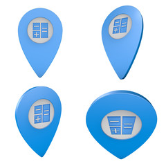 Pinezka GPS lokalizacja na mapie 3D z ikoną