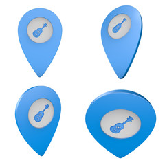 Pinezka GPS lokalizacja na mapie 3D z ikoną