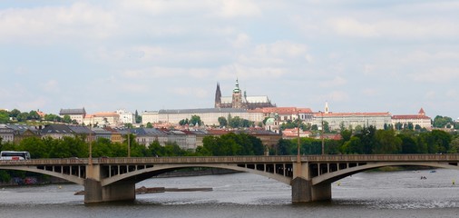 Fototapeta premium Jirasek Bridge, Prague, Czech Republic
