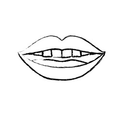 monochrome blurred silhouette of smiling mouth vector illustration