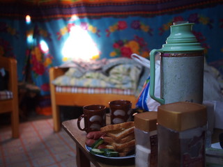 Tea Inside a Mongolian Ger