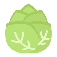 Cabbage flat icon, vegetable and diet, vector graphics, a colorful solid pattern on a white background, eps 10.