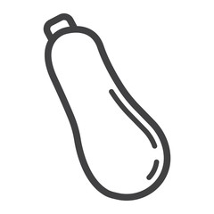Vegetable marrow line icon, vegetable and zucchini, vector graphics, a linear pattern on a white background, eps 10.