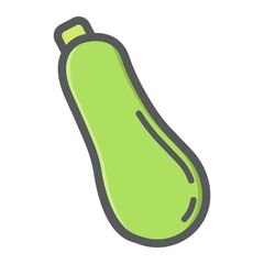 Vegetable marrow colorful line icon, vegetable and zucchini, vector graphics, a filled pattern on a white background, eps 10.