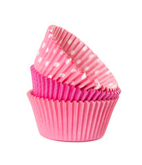 Pink paper cups for cupcake