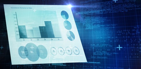 Composite image of blue matrix and codes
