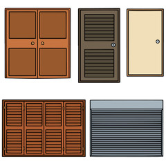 vector set of door