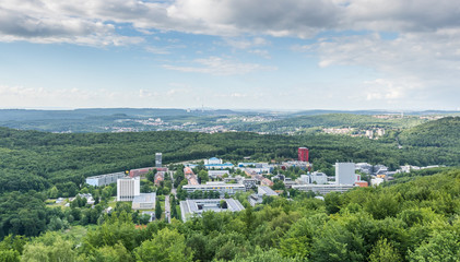 Panorama:Blick über die Universität des Saarlandes bis nach Göttelborn