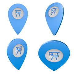 Pinezka GPS lokalizacja na mapie 3D z ikoną © vempireart