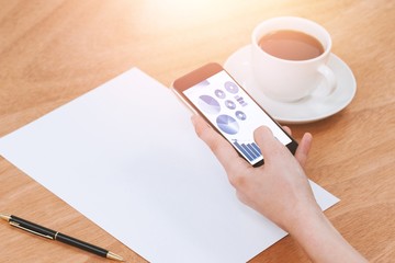 Composite image of blue icons on white background