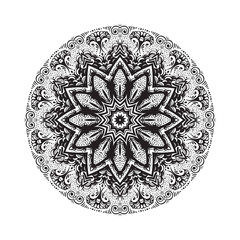 Hand drawn mandala ornament.Mehndi, henna pattern. Can be used for textiles, printing on phone, yoga Mat, coloring.