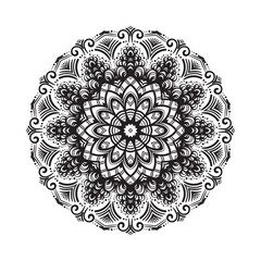 Hand drawn mandala ornament.Mehndi, henna pattern. Can be used for textiles, printing on phone, yoga Mat, coloring.