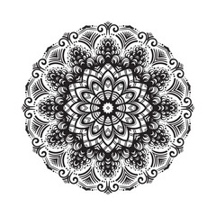 Hand drawn mandala ornament.Mehndi, henna pattern. Can be used for textiles, printing on phone, yoga Mat, coloring.