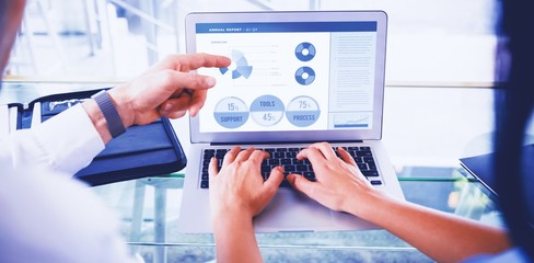 Composite image of blue graphics on white background