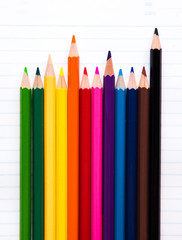 pencil color on notebook