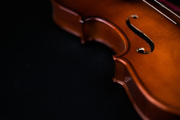 Fototapeta premium Violin Silouhette on dark background