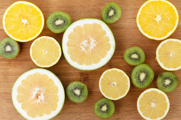 Fototapeta na wymiar Fruit citrus food on wooden background.