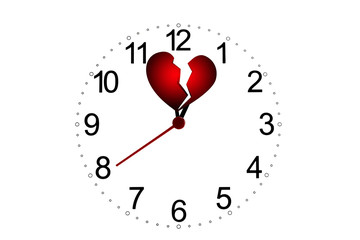 Clock with broken heart