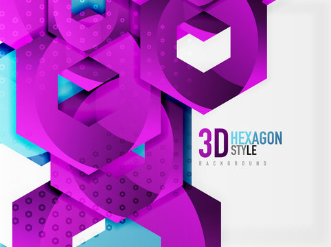 Vector 3d hexagon background