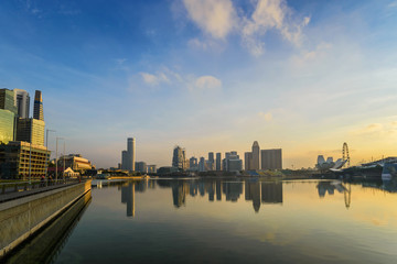 Singapore city skyline when sunrise, Marina Bay, Singapore