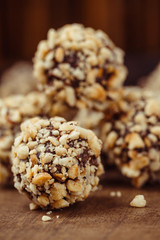 Homemade hazelnut truffle candies