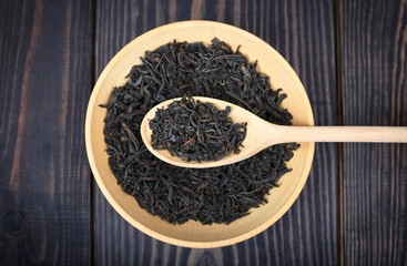 Top view of dried black tea.
