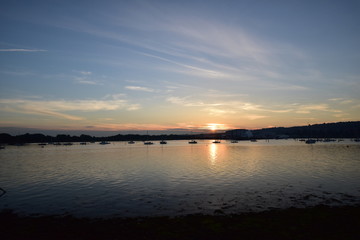 Fototapeta na wymiar View of Portsmouth Harbour at dawn