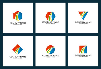 Set of Business Shape Logo Template Design