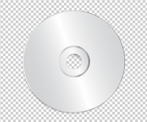 Blank CD Template on Transparent Background With Shadow. Vector Illustration