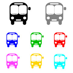 Fototapeta na wymiar bus vector set in multiple colors