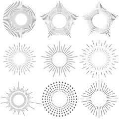 Abstract black and white sun